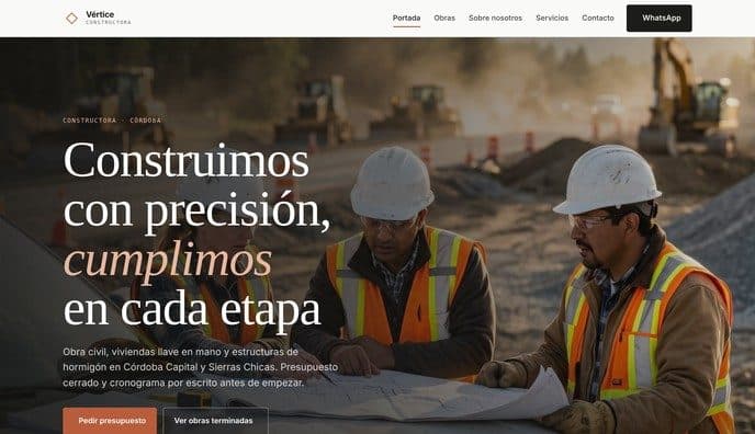 Captura de la web de Constructora (ejemplo)
